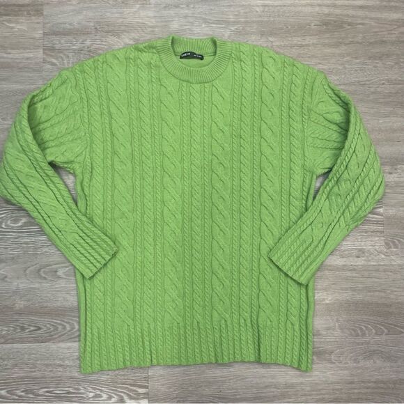 Shein Pastel Green Cable Knit Sweater - Picture 1 of 7